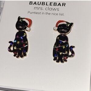 Baublebar Mrs Claws Purrtiest In The Nice List Cat Earrings
